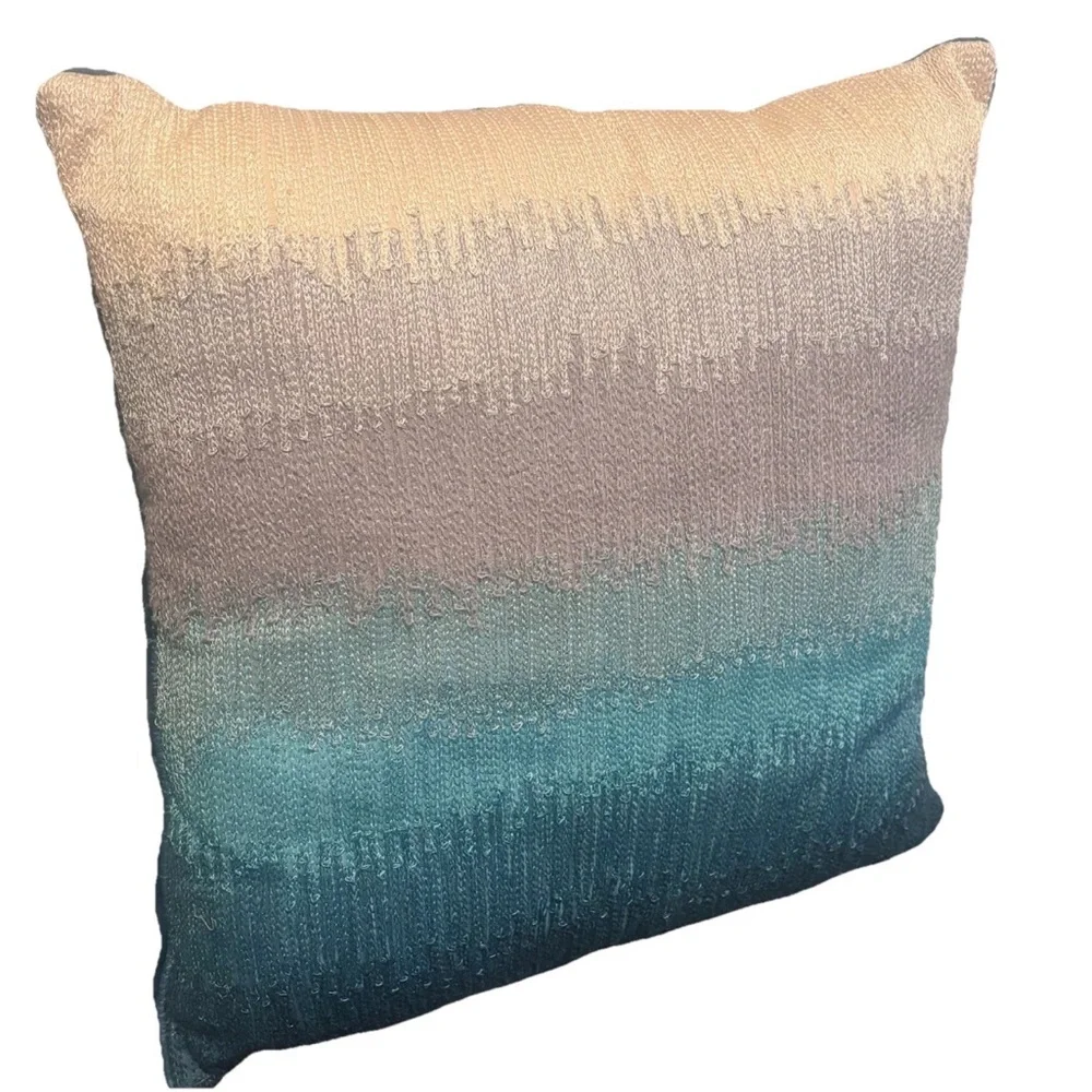 Pier 1 Teal and Cream Accent Pillow
